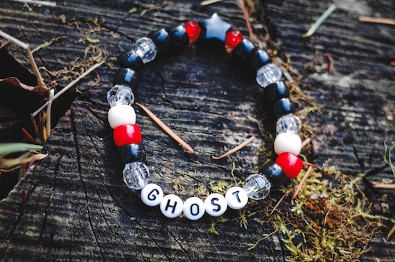GHOST Phriendship Kandi Bracelet, Vintage 90s Hippie Jewelry Gift 