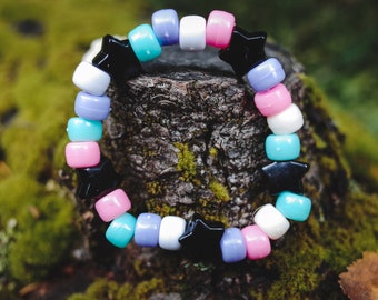 PASTEL GOTH #6 Kandi Kawaii Bracelet, Nu Goth Aesthetic