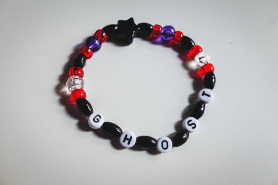 GHOST #2 Phriendship Kandi Bracelet, Vintage 90s Hippie Jewelry 