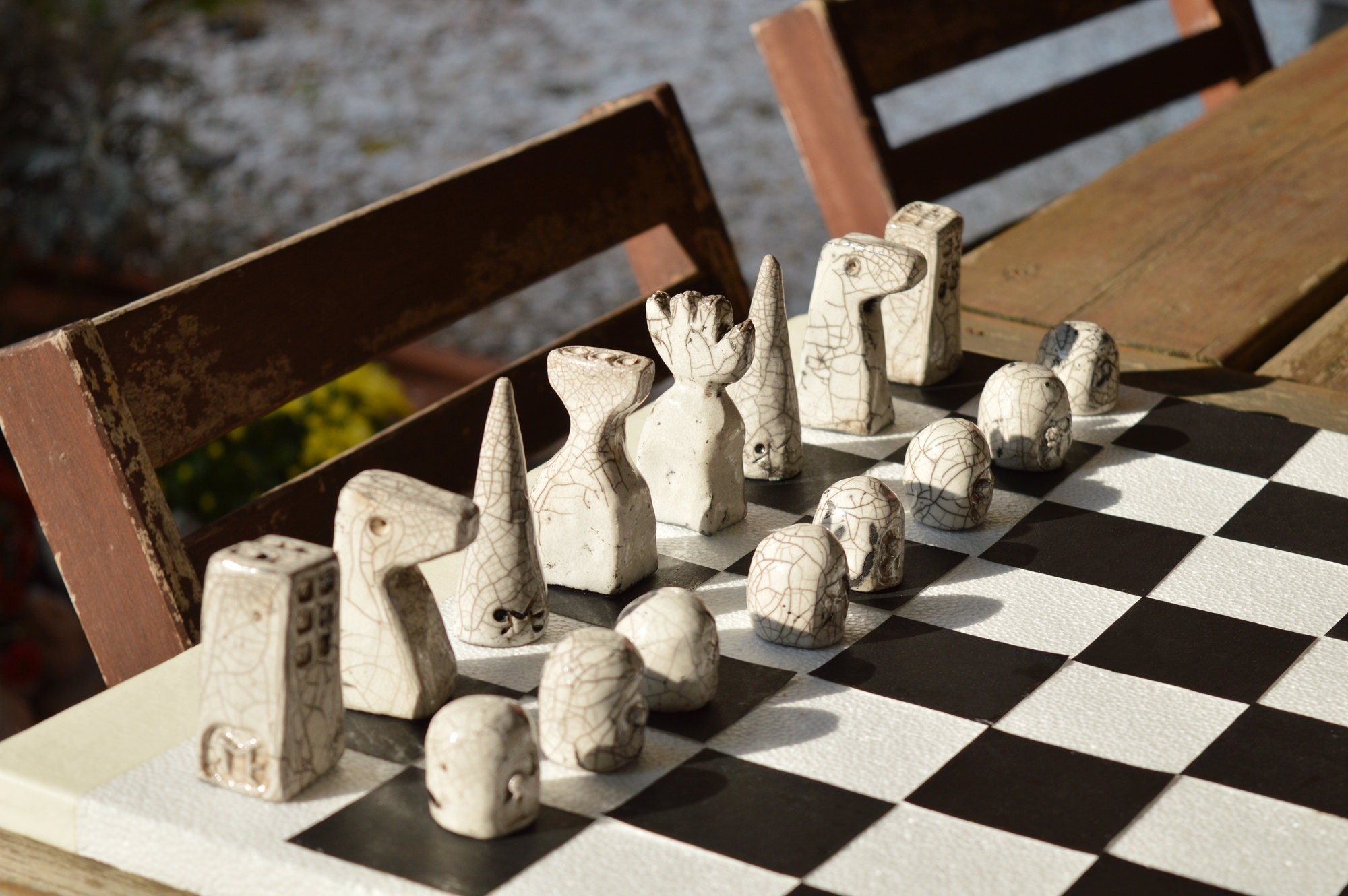 handmade ceramic chess set
