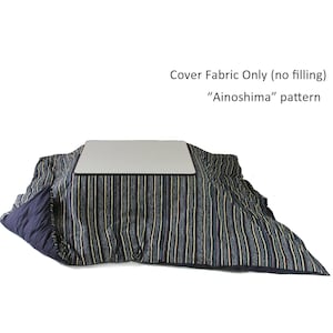 Cover for Kotatsu Futon, Square or Rectangle shape, &quot;Ainoshima&quot; (navy stripes) pattern print