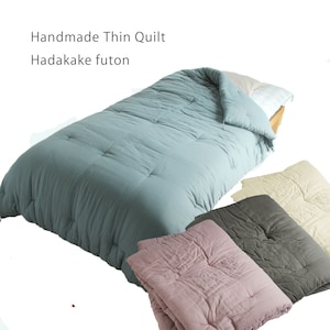 Japanese Hadakakebuton, Kake futon (Thinner version, Light Weight Futon Quilt), Organic Cotton Filling, Summer Quilt, Hand Made