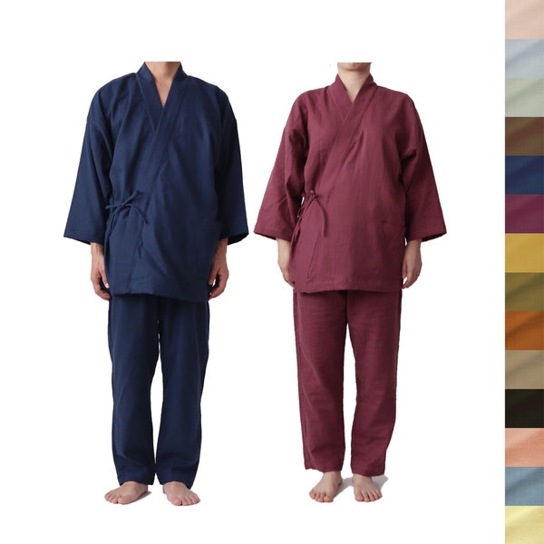 Unisex Samue Pajamas, Comfortable Kimono Pajamas, Kimono Room Wear, Meditation, Soft Double Gauze Fabric, Best Gift