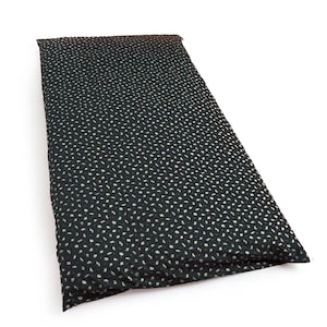 Cover for Shikibuton, Shiki futon, Suzuneko Pattern Black, Japanese Shikifuton Cover , Cover Fabric Only