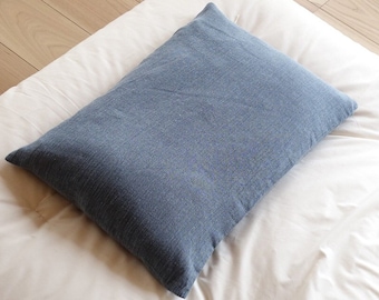 Pillow Cover, Pillow Case,  Enshu Weave Textile Ramie Mix Gray