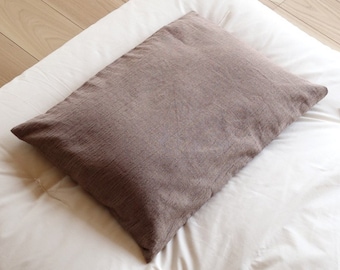 Pillow Cover, Pillow Case,  Enshu Weave Textile Ramie Mix Brown