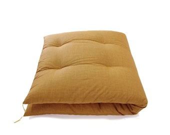 Japanese Futon, Shikibuton, Shiki Futon, Organic Cotton Filling, &quot;Nagomi Mustard&quot;, Hand Made by Futon Craftsman