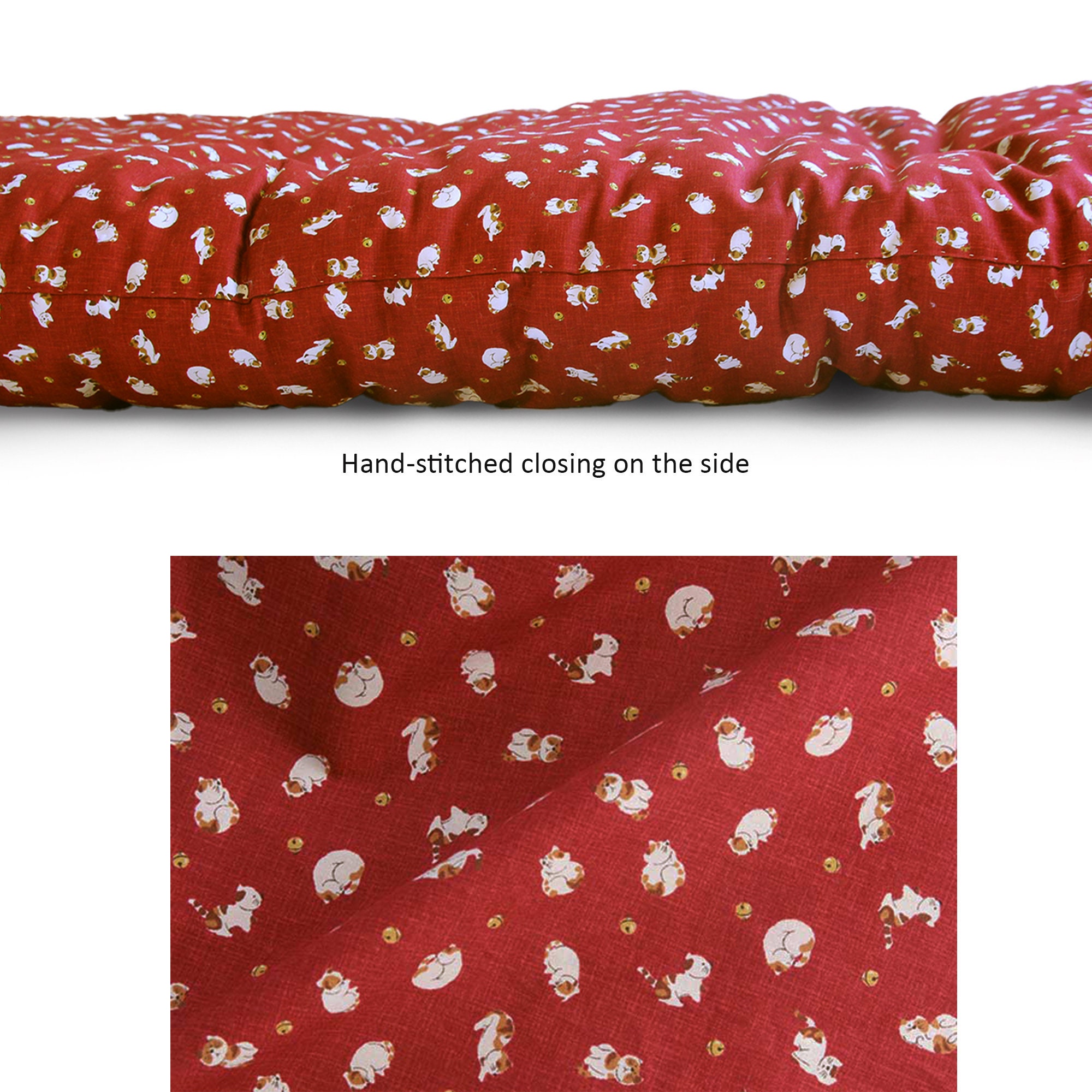 Futon Pattern Handmade Japanese Shikibuton Futon, Natural Cotton Suzuneko Pattern - Etsy