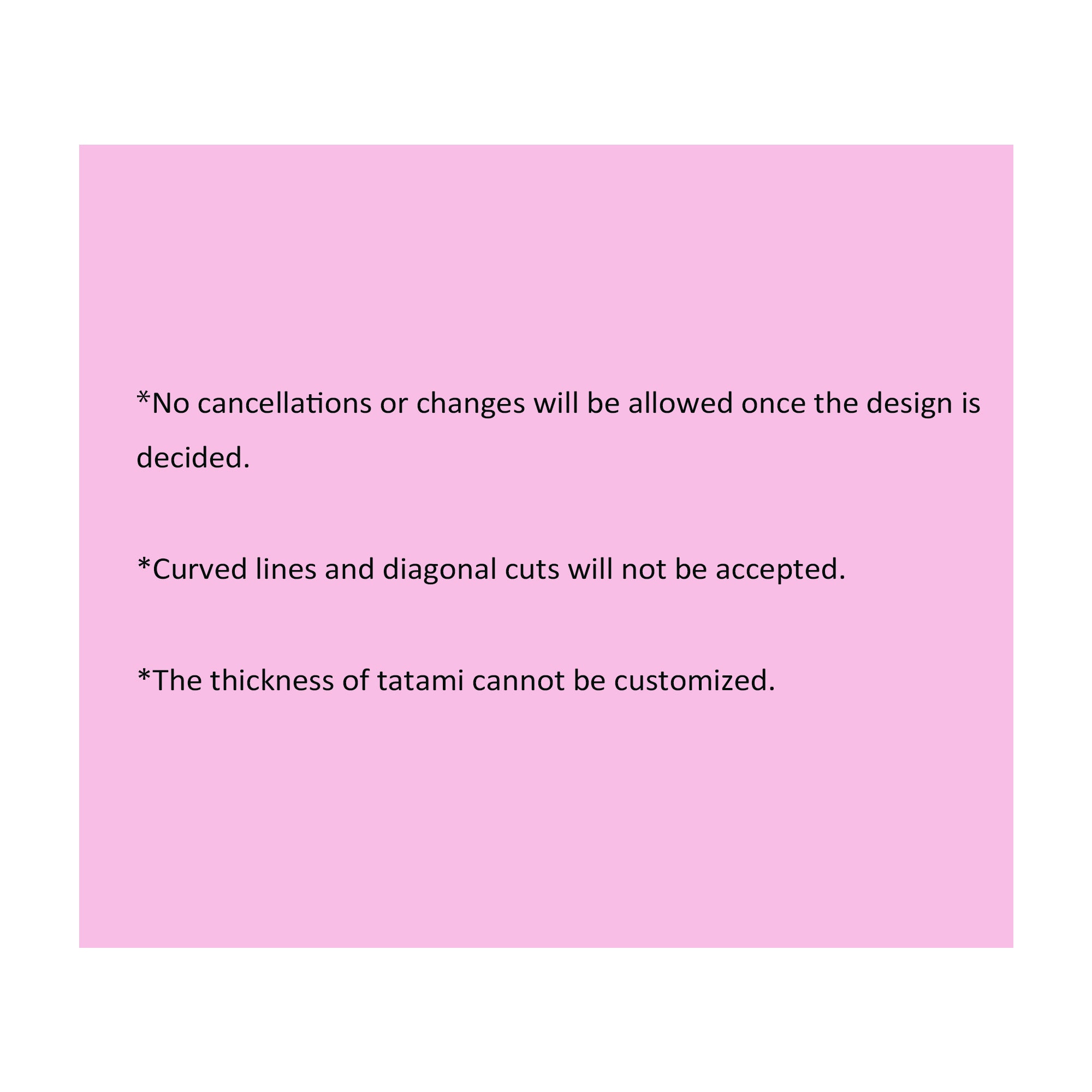 Custom Cut Ticket For Foldable Tatami Pad