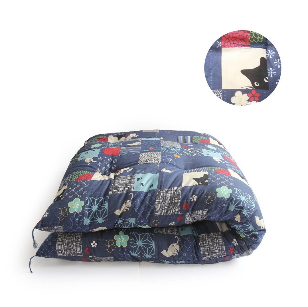 Japanese Futon, Shikibuton, Shiki Futon, Natural Cotton Filling, Hand