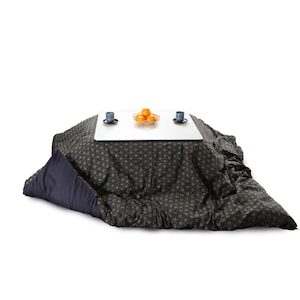 Kotatsu Futon Quilt, Square or Rectangle shape, Asanoha (flax leaf) pattern print, Hand Made by Futon Craftsman