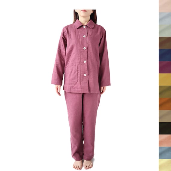 Women s Pajamas Nightwear Long Sleeves Button Down Comfortable Soft Gauze Cotton Wazarashi Kyofutae Double Gauze Japanese Gift Etsy Canada