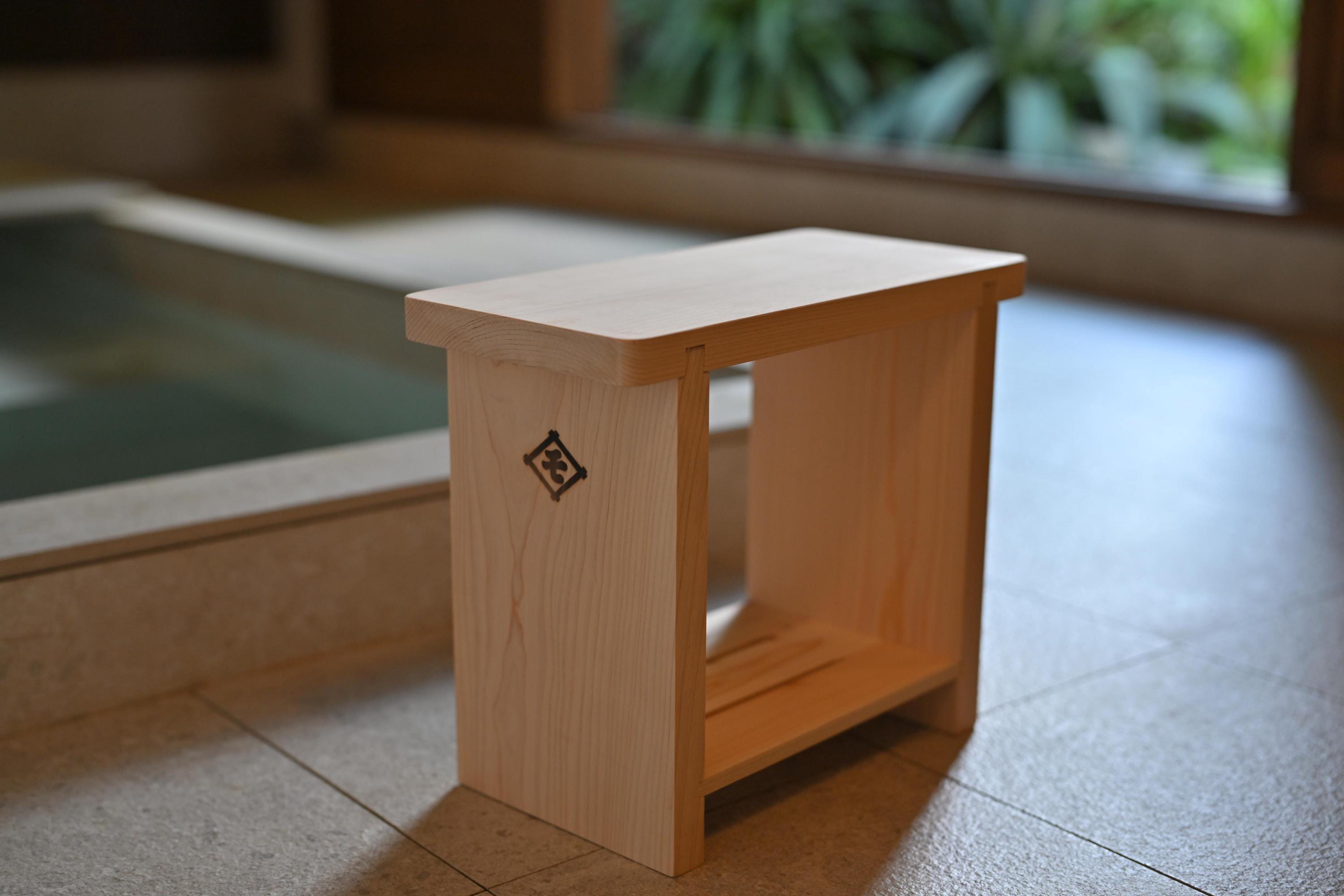 Futon Tokyo Original Japanese Hinoki Handmade Bathroom Stool Wood  Mo
