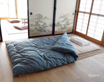 Housse pour futon courtepointe, gaze simple Wazarashi, housse en kakefuton japonais (kakebuton) super doux et léger, 4 couleurs