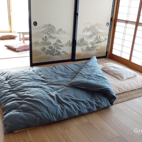 Housse pour futon courtepointe, gaze simple Wazarashi, housse en kakefuton japonais (kakebuton) super doux et léger, 4 couleurs