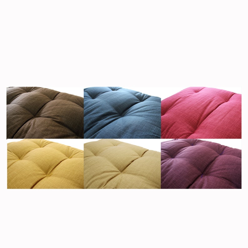 Organic Cotton Filling Japanese Futon Mattress Hand Made by Futon Craftsman Nagomi Mustard