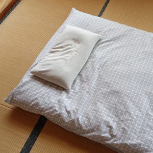 Cover for Shikibuton, Japanese Shiki Futon Cover – Enshu Weave Textile KAGOME SASHIKO DESIGN, Yarn Dyed Cotton Fabric, Cover Fabric Only
