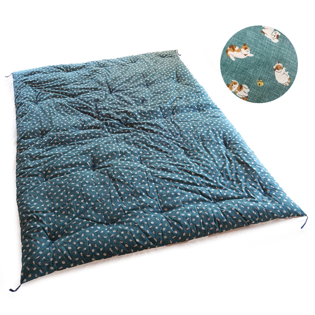 Futon Pattern Handmade Japanese Cotton Futon Quilt, Suzuneko Pattern, Organic Cotton ...