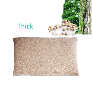 Almohada de cubos de madera Hinoki de altura ajustable, malla de poliéster, NC grueso