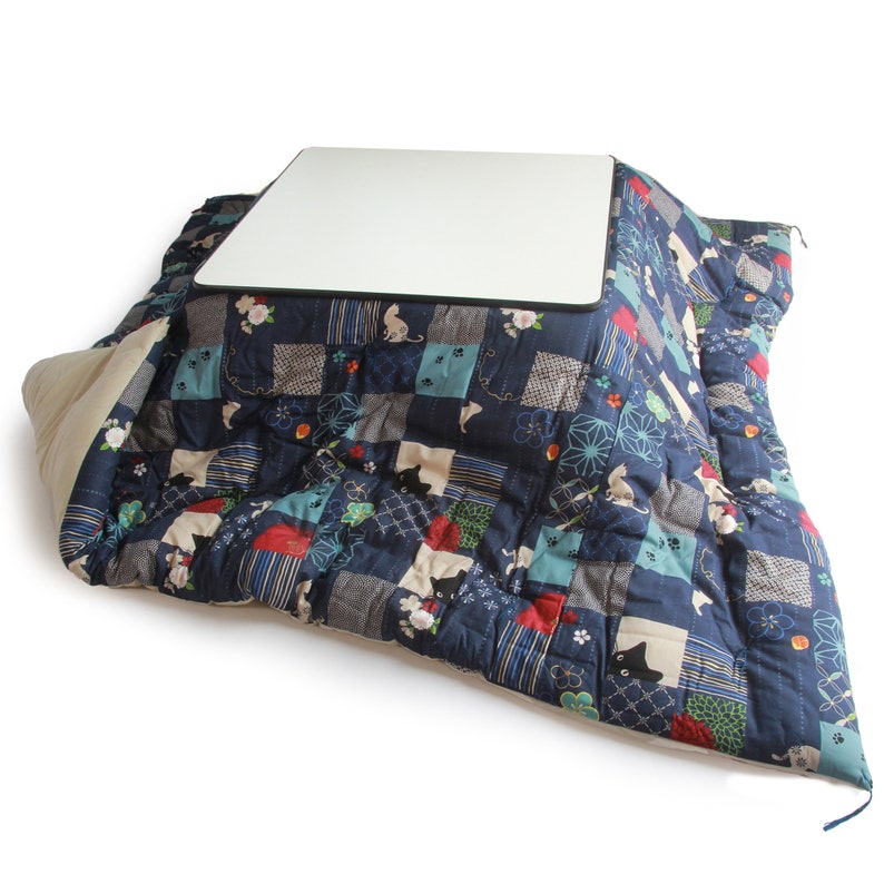 Kotatsu Futon Square or Rectangle Shape Kuro Neko black Etsy