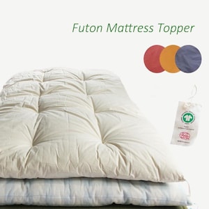 Cubrefutón de algodón orgánico GOTS, Shikifuton japonés hecho a mano