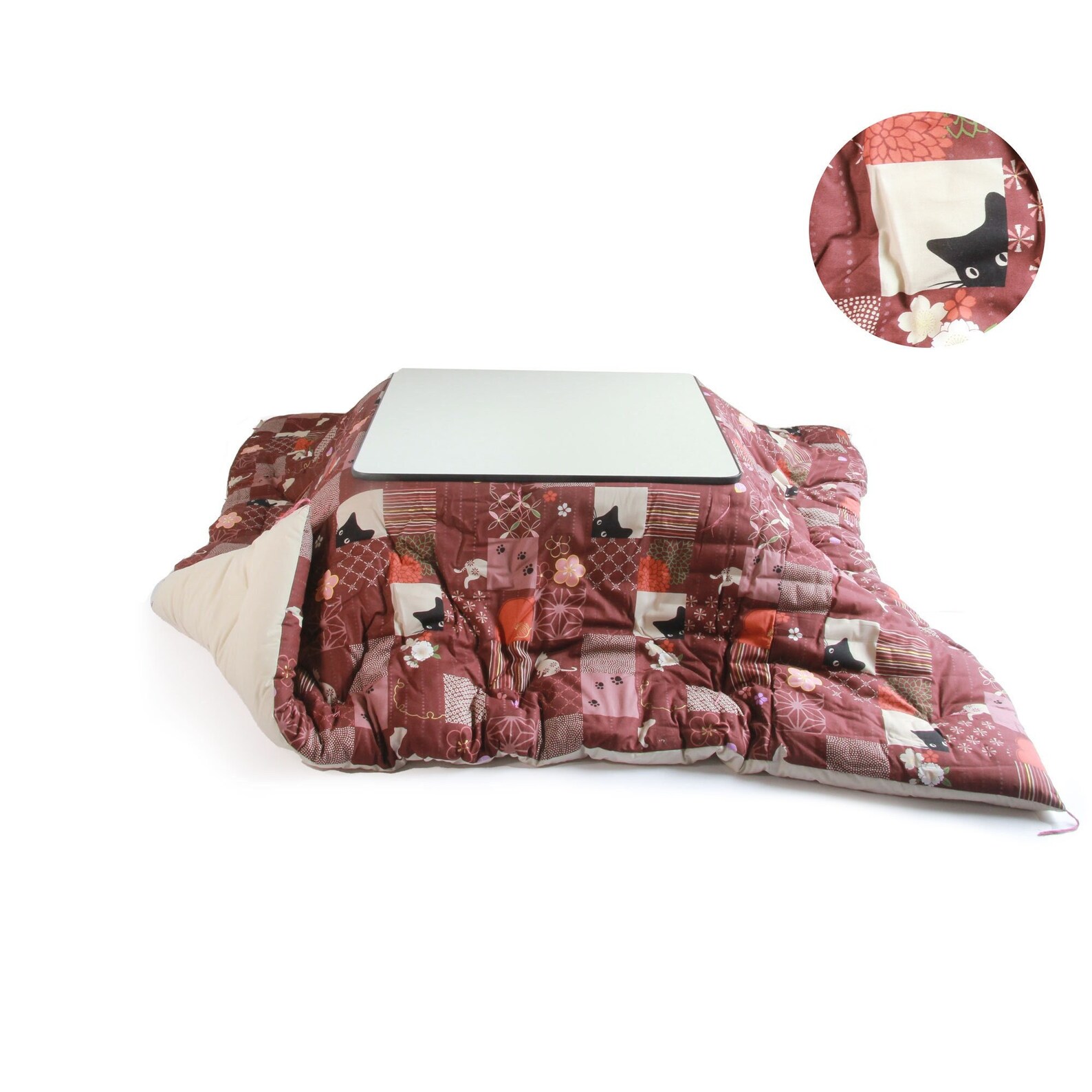 Kotatsu Futon Square or Rectangle Shape Kuro Neko black Etsy