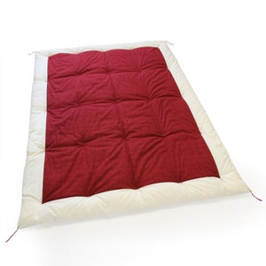 Japanese Kake Futon, Futon Quilt (Standard Weight), Organic Cotton Filling, Hand Made by Futon Craftsman - Red