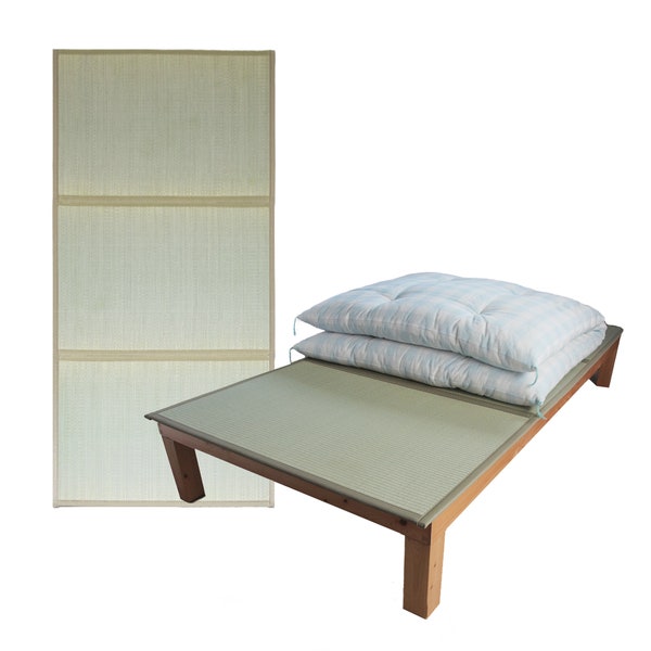 Futon Tokyo Origineel opvouwbaar Tatami-kussen, 3 opvouwbaar, voor bedframe en futon, enkel, enkel lang, Tatami-tapijt, vloermat