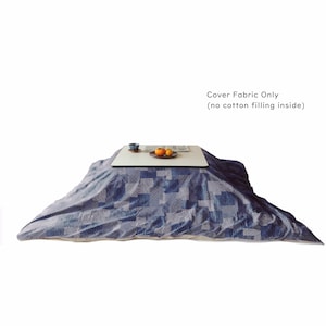 Cover for Kotatsu Futon,  Rectangle shape, &quot;Maiha&quot; pattern print Blue