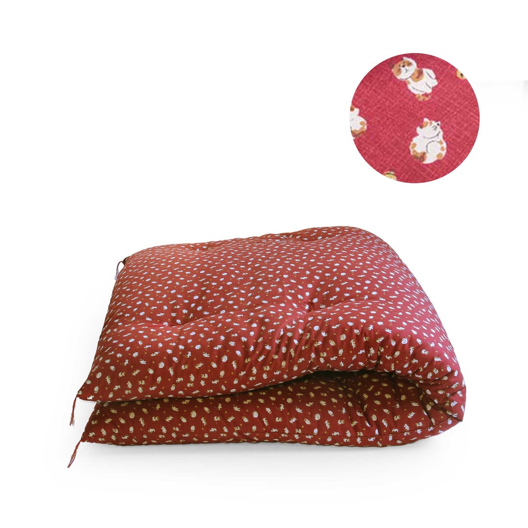 Japanese Futon, Shikibuton, Shiki Futon, Natural Cotton Filling, Hand