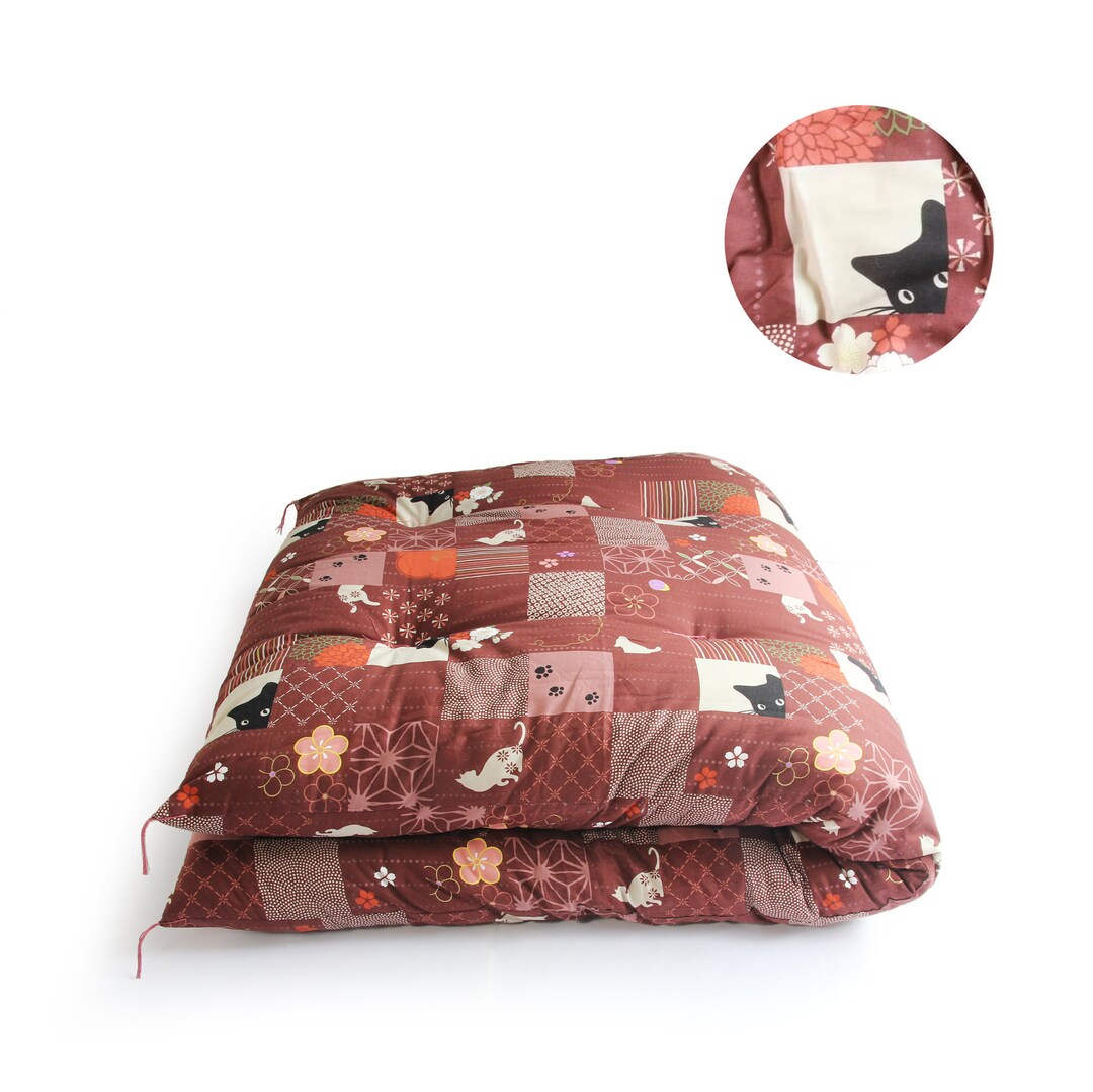 Japanese Futon, Shikibuton, Shiki Futon, Natural Cotton Filling, Hand