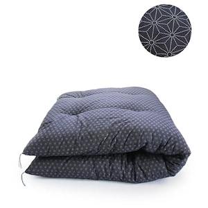 Japanese Futon, Shikibuton,  Natural Cotton Filling, Hand Made by Futon Craftsman - Flax leaf Pattern