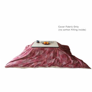 Cover for Kotatsu Futon, Square or Rectangle shape, &quot;Maiha&quot; pattern print Pink Red
