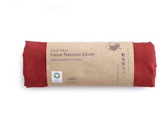 Funda de futón de algodón orgánico GOTS, Kuriume Red
