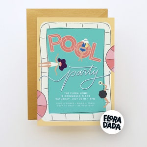 Pool Party Invite • Instant Download • Summer Swim • Pool Birthday Invitation • Editable Template • Girl Friends