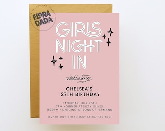 Girls Night In Invitation: Editable Ladies Night Template (Digital Download)