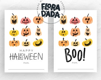 Halloween Pumpkin Tag: Treat Bag Favor (Digital Download)