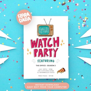 Watch Party Invite • Instant Download • Movie Night • TV Show Night • Season Premiere • Editable Template