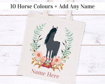 Market Bag and Beach Bag Needs Horse Painting Tote Bag With Pocket \u2013 Horse Art Tote Bag With Quote Is Perfect for Your Shopping Bag
