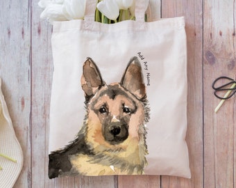 German Shepherd PERSONALISED DENIM PURSE GREAT LADIES KIDS NAMED GIFT PRESENT