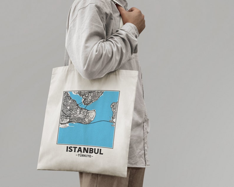 Istanbul Turkey City Street Map Tote Bag request Any City Etsy