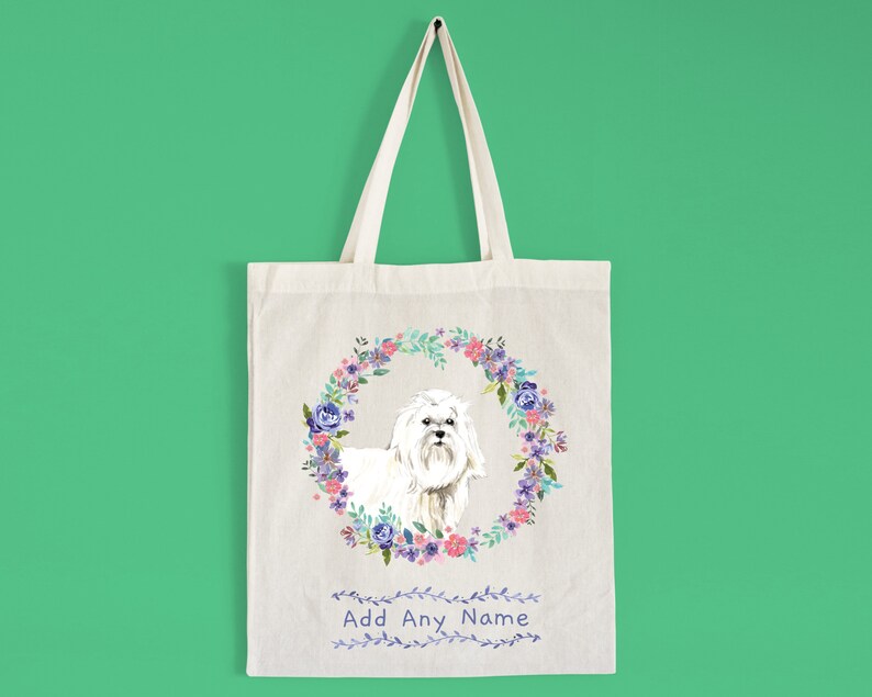 Personalised Maltese Dog Portrait Natural Cotton Tote Bag Etsy UK