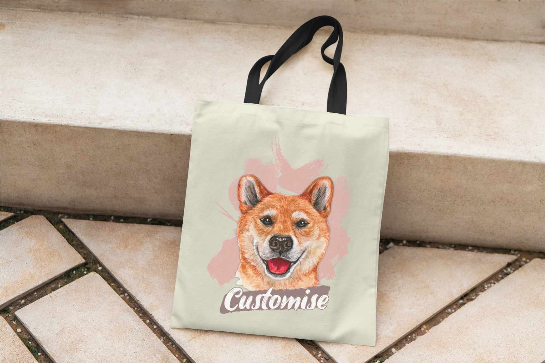 Corgi Dog Modern Art Cotton Tote Bag Corgi Dog Modern Art Cotton Tote Bag