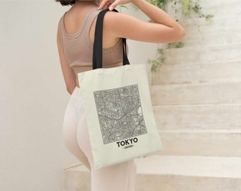 Tokyo, Japan, City Street Map Tote Bag [Request any City]