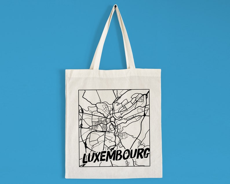 Pick a Style Luxembourg City Street Map Tote Bag