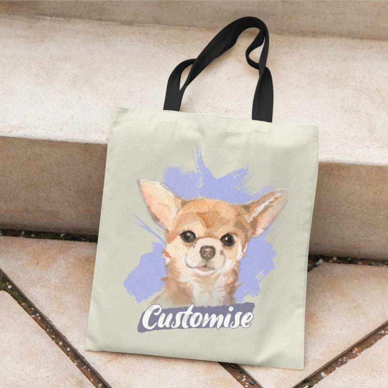 Pattern Print Chihuahua Leather Tote Bag main image 0