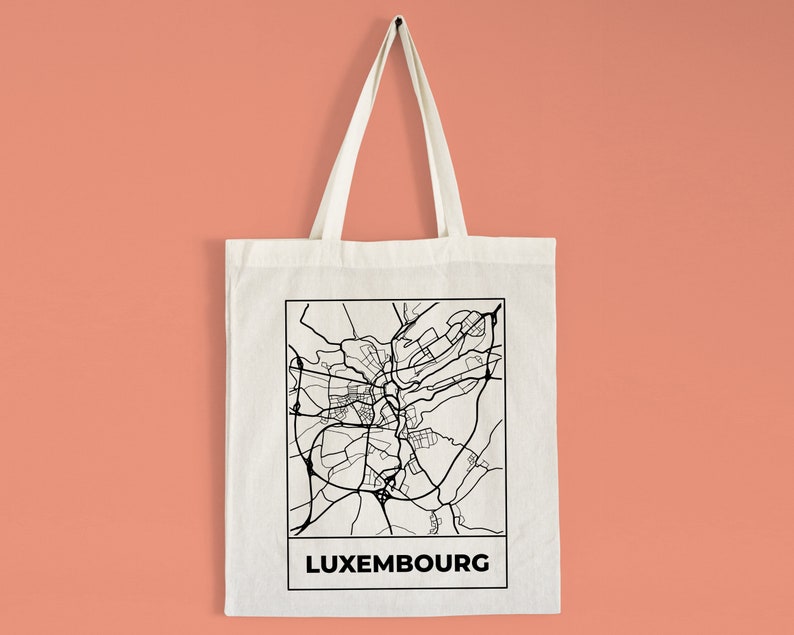 Pick a Style Luxembourg City Street Map Tote Bag
