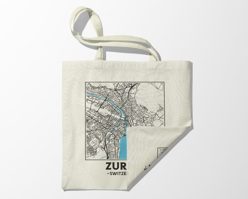 Zurich Switzerland City Street Map Tote Bag request Any Etsy