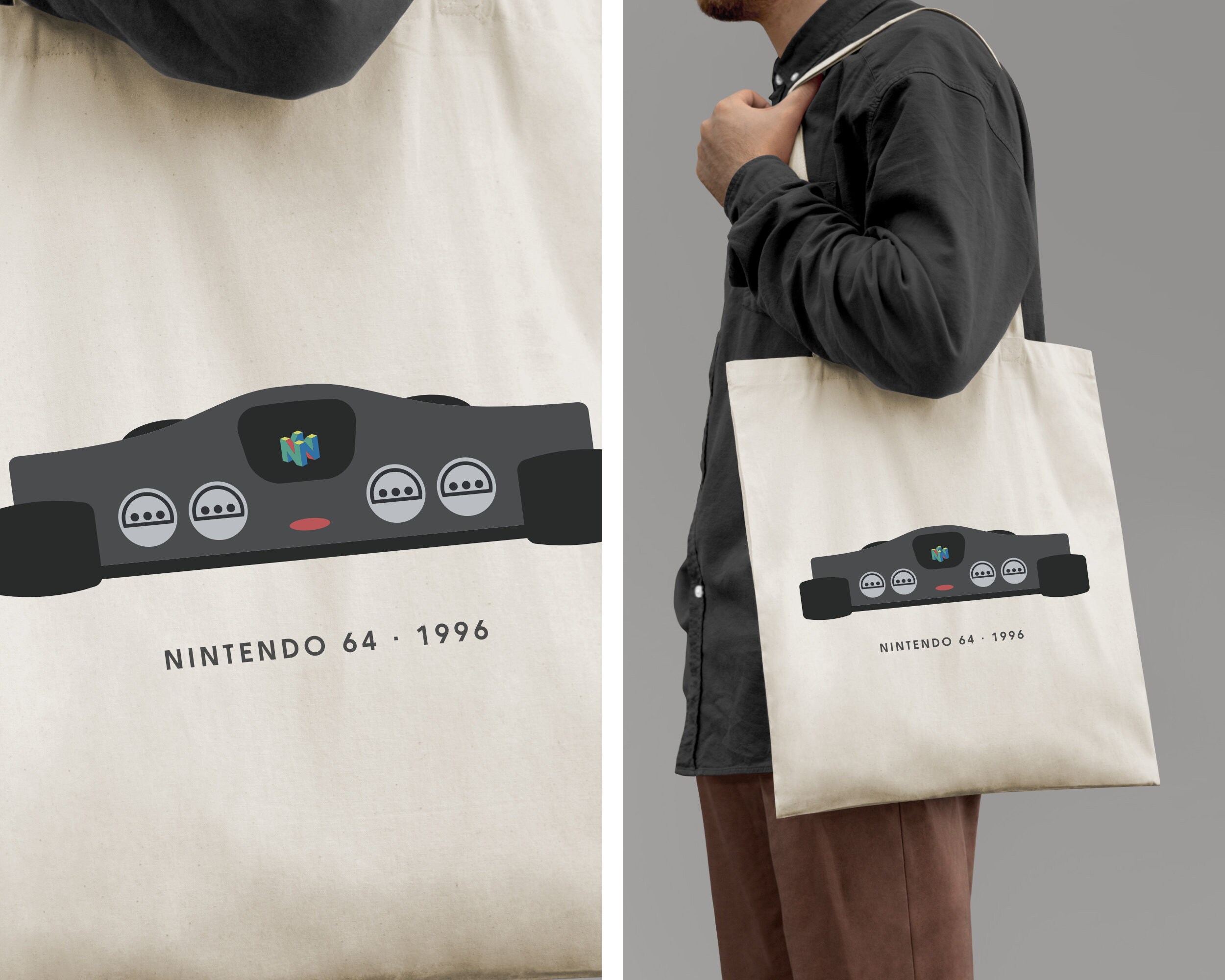 Nintendo 64 Retro Video Game Natural Cotton Shopper Tote Bag Etsy UK
