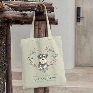 CafePress 'I Love My Miniature Schnauzer' Tote Bag | Natural Canvas Reusable Shopping Bag